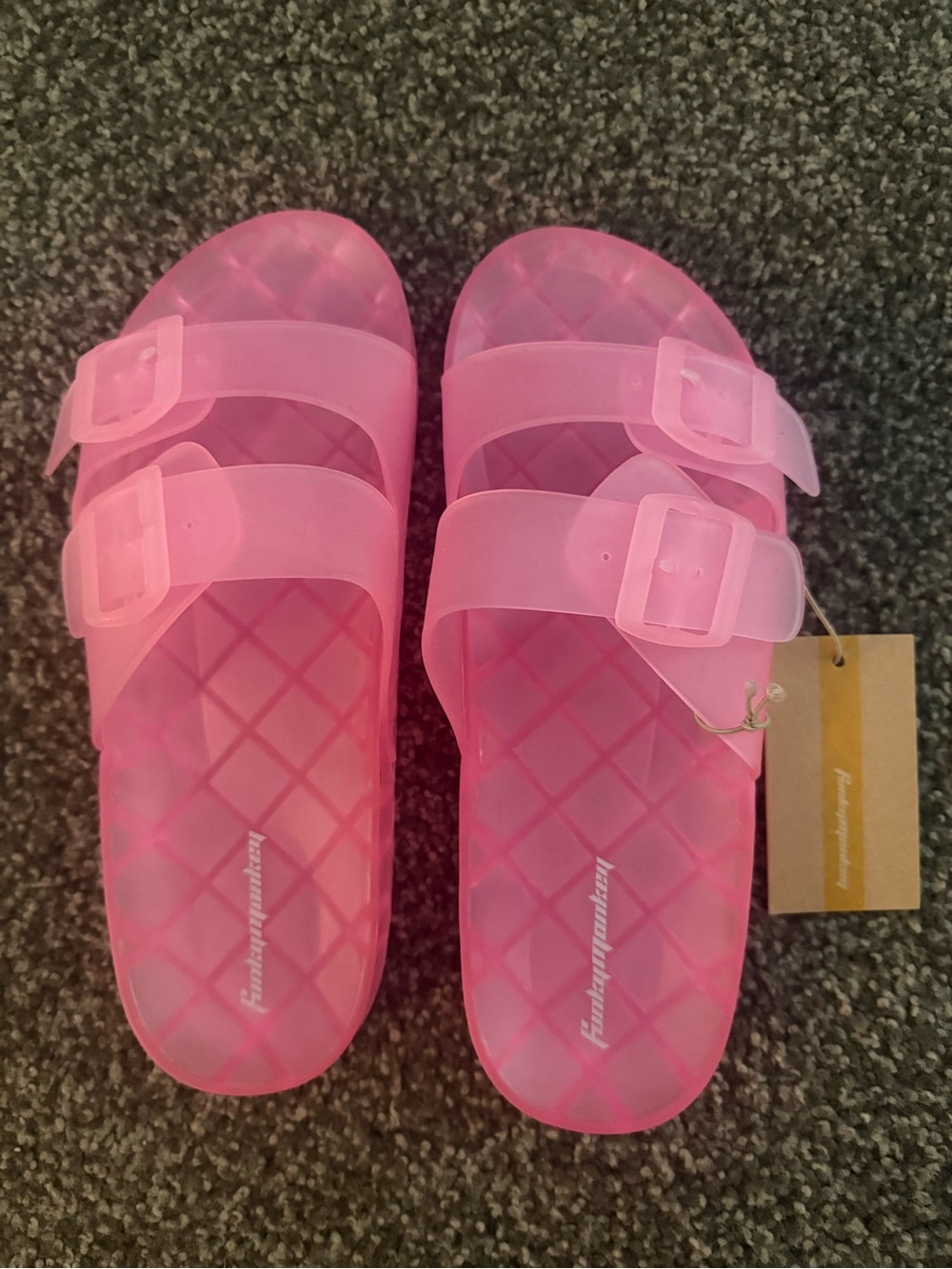 Pink Jelly Slide Sandals f